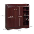 Modern Scarp Closer and wooden saving for 12 pairs with 4 open shelves, 83x30x90 cm, coffee color - Borgè