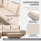 4-Piece Rattan Garden Set, Corner Sofa with Cushions and Coffee Tables, Black and Light Brown - Borge' Group Limited