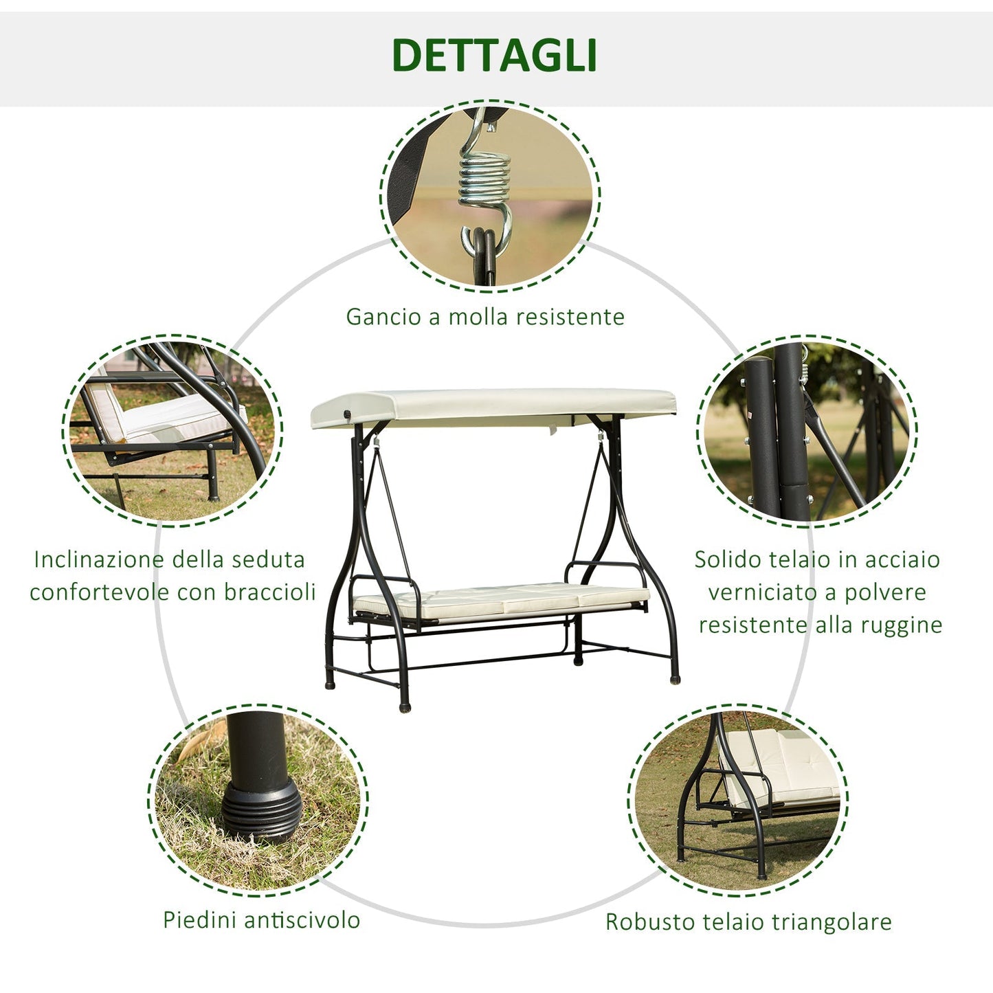 GEORGIA | 3 Seater Garden Swinger / Rocking Chair - Borgè