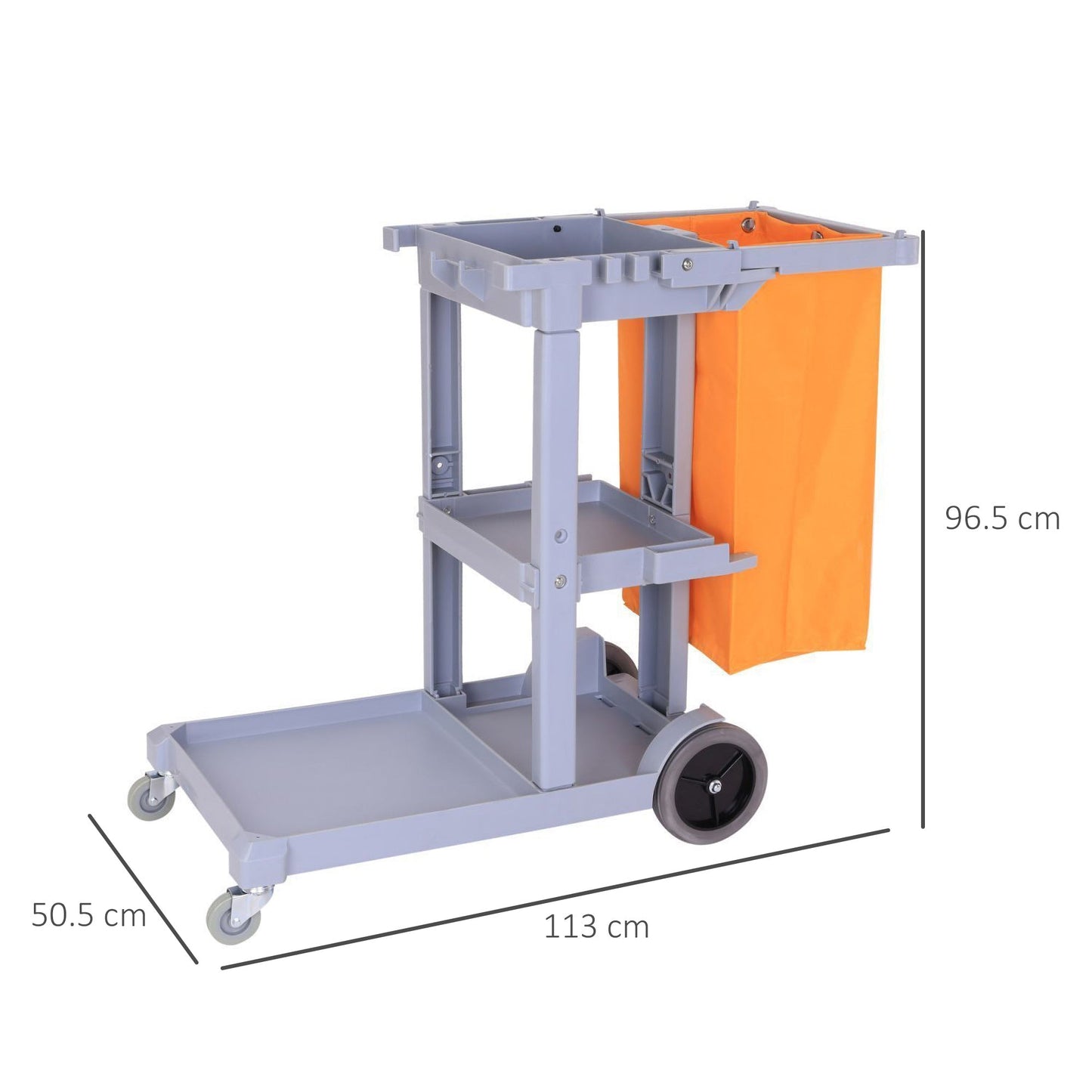 professional cleaning cart with 100 liter bag 113 x 50.5 x 96.5cm - Borgè