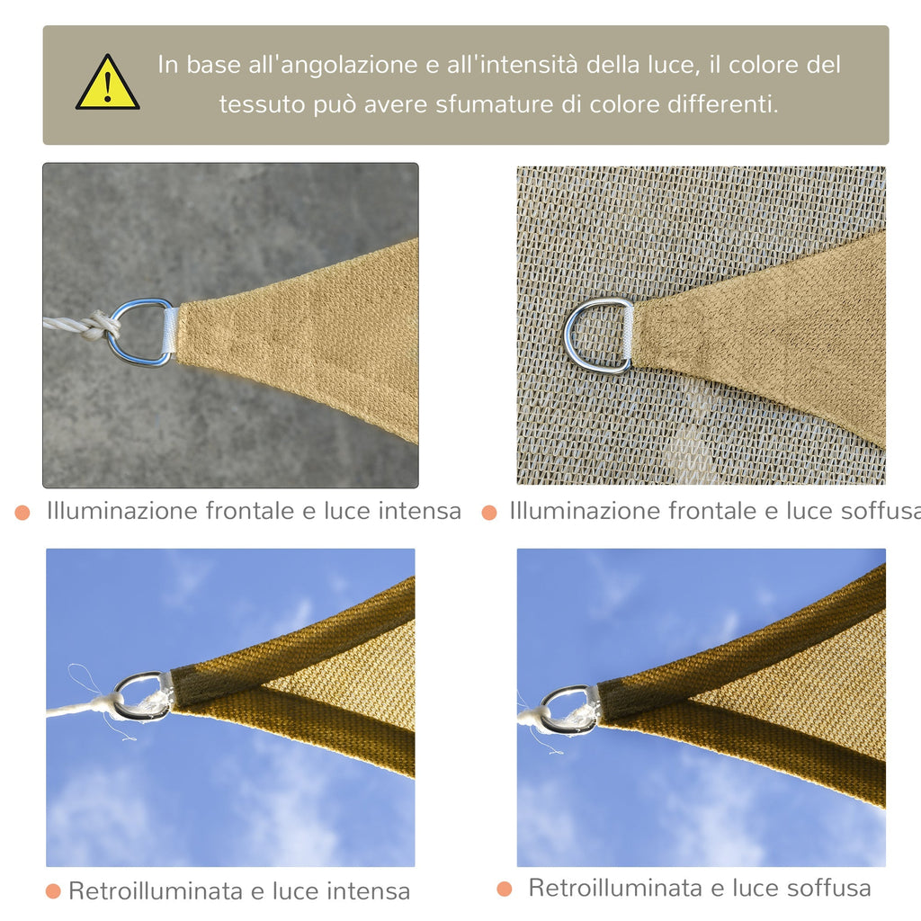 4 x 6m PE Rectangular Sun Shade Sail Awning UV Protection Sun Shade Sail, Yellow - Borge' Group Limited