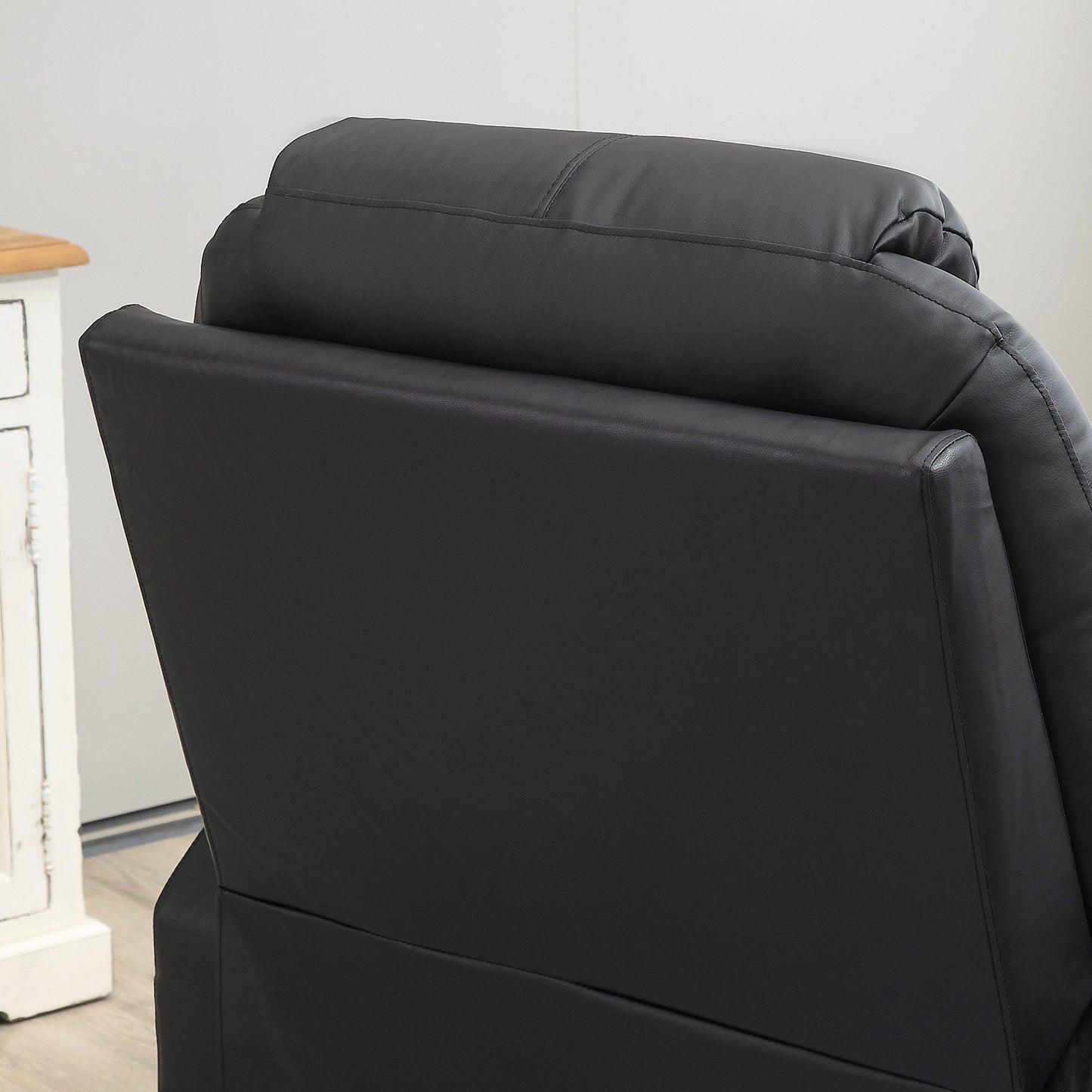 Ultimate Comfort: Reclining Lift Chair with 8 Massage Points & Footrest - Black (88x92x106 cm) - Borgè