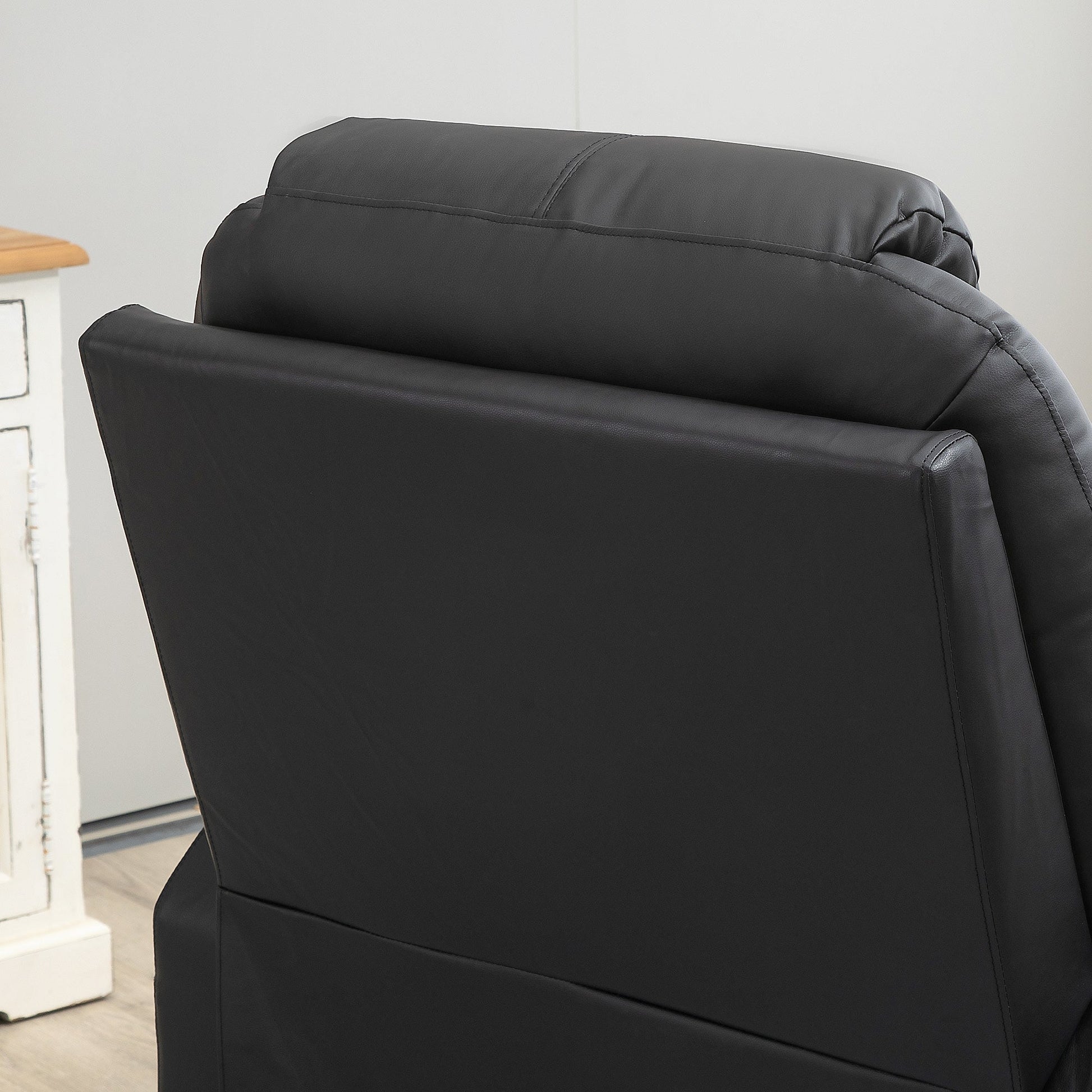 Ultimate Comfort: Reclining Lift Chair with 8 Massage Points & Footrest - Black (88x92x106 cm) - Borgè