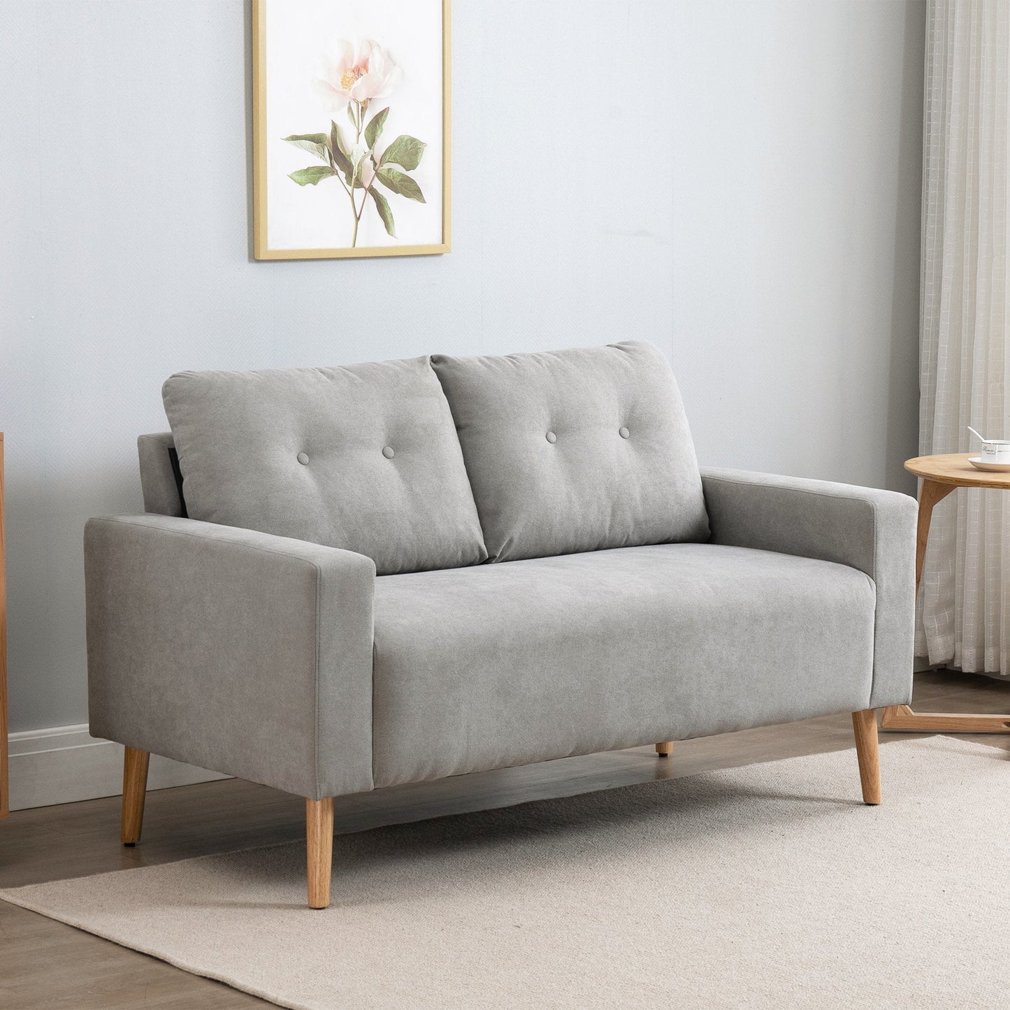 SOFIA | Grey 2 Seater Sofa Modern design with quilted back - Borgè