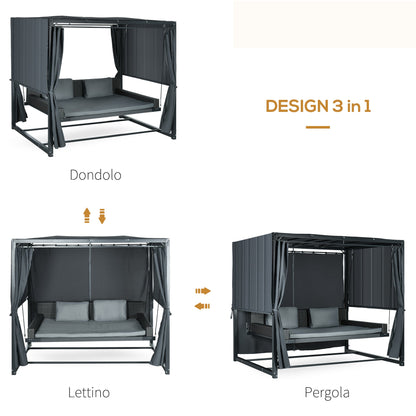 NEWBERRY | 2 Seater Garden Swinger / Rocking Bed and Pergola - Borgè