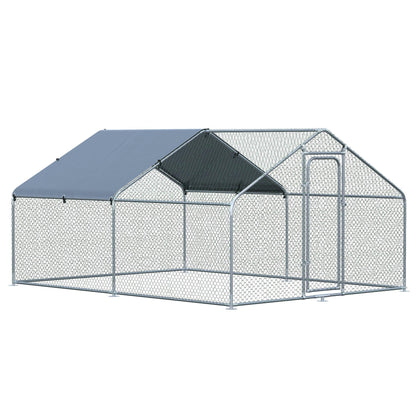 Pawhut Pollaio for Outdoor Chickens in Metal with Oxford fabric cover, 300x400x195 cm, silver - Borgè