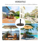 25kg Round Plastic Rattan Effect Umbrella Base for 35mm, 38mm, 48mm Poles - Borge' Group Limited