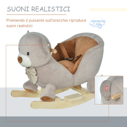 Homcom Orso for children's shaped swing 18-36 months - gray - Borgè