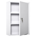 Kleankin 3 -level medicinal cabinet in steel with 2 keys and wall assembly, 40x18x60 cm, white - Borgè