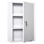Kleankin 3 -level medicinal cabinet in steel with 2 keys and wall assembly, 40x18x60 cm, white - Borgè