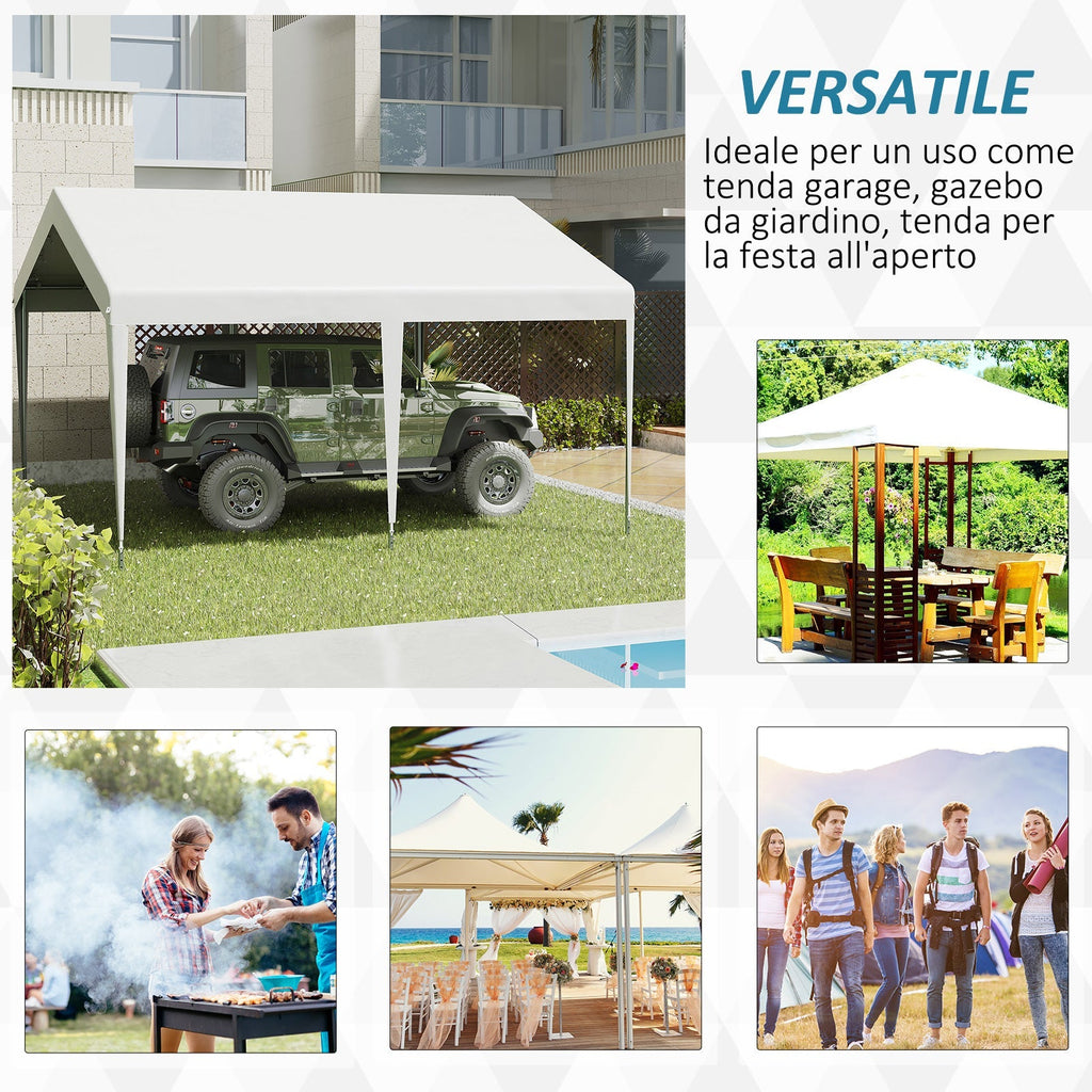 ARMENIA | Portable Garage 4x4m with UV, Rain and Wind Proof Canopy for Vehicles, Weddings and Parties - White - Borge' Group Limited