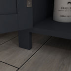 Bathroom Grey Sink Vanity with 2 doors in MDF and adjustable internal shelf | 60x30x60 cm - Borgè