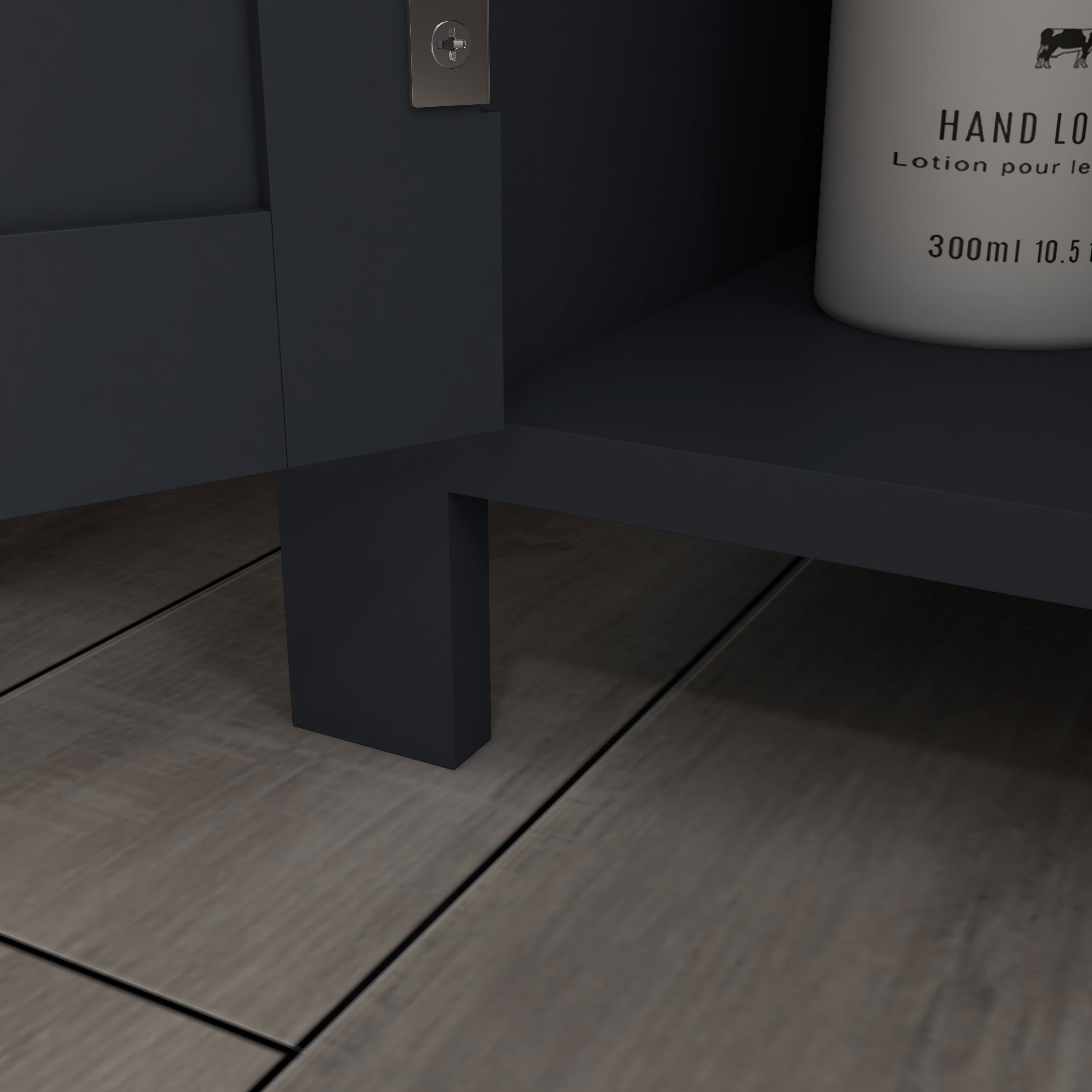 Bathroom Grey Sink Vanity with 2 doors in MDF and adjustable internal shelf | 60x30x60 cm - Borgè