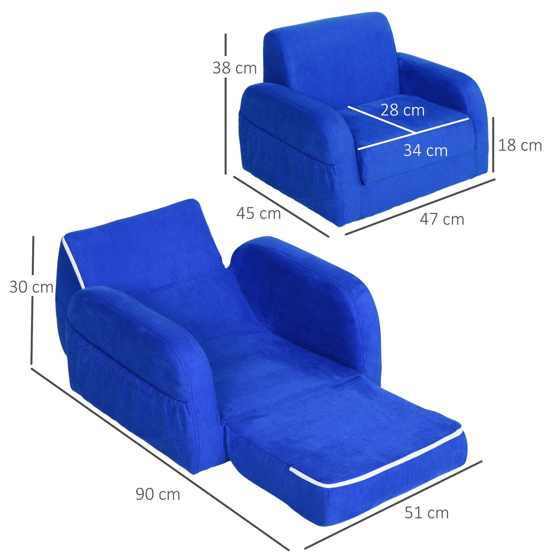 Children's Armchair / Bed 2 in 1 | 47x45x38cm - Borgè