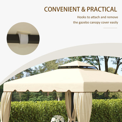 Outsunny spare roof for 3x3m garden gazebo with 2 levels in beige polyester levels - Borgè