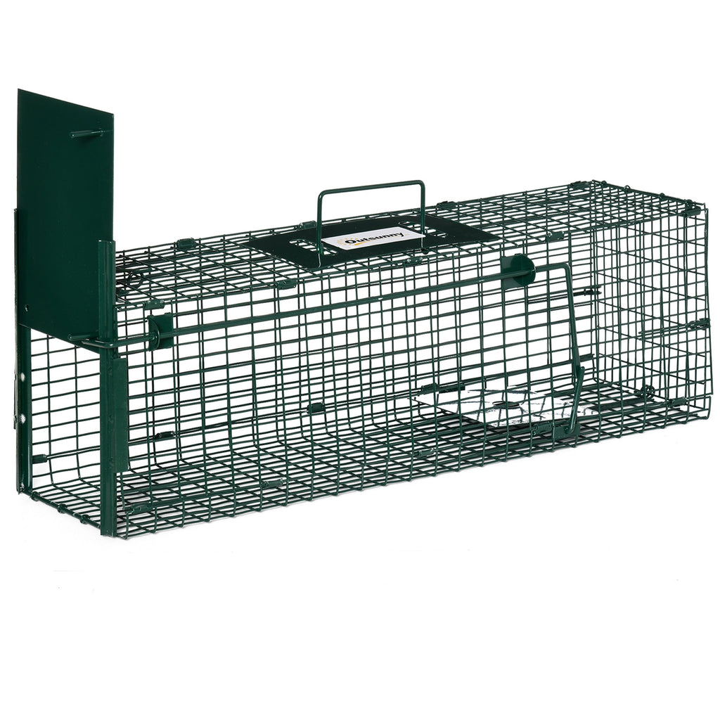 Rat, Mice and Nutria Trap Cage with Single Door, 60x18x20cm, Green - Borge' Group Limited