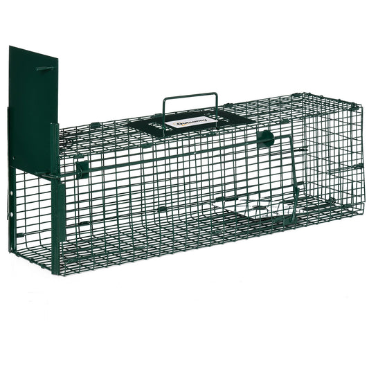 Outsunny cage trap for live animals with single door, 60x18x20cm, green - Borgè