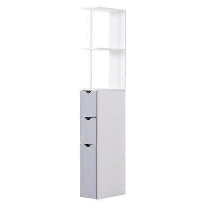 Bath column cabinetry saving wooden, white and Grey, 15x33x136cm - Borgè