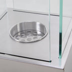 Homcom Biocamino in steel and glass for interior and exterior - gray - Borgè