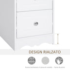 Wooden Bathroom Bathroom Cabinet With White Floral Forgotter Decor 30 x 30 x 68.5cm - Borgè