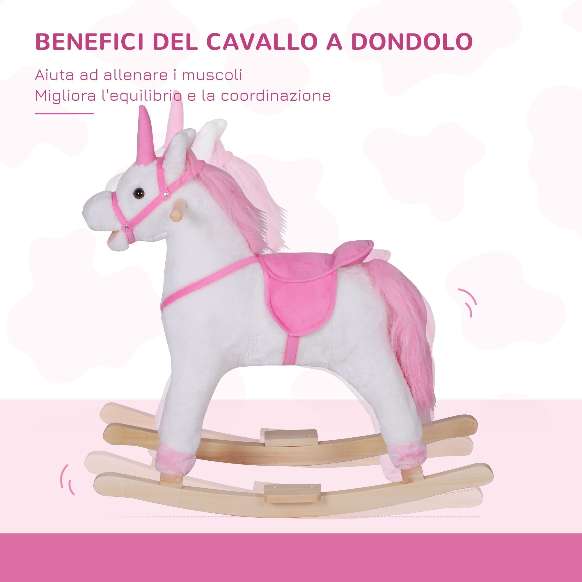 White-Pink Rocking Unicorn | 3+ - Borgè