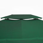 Outsunny coverage for gazebo 4x3 m at 2 levels in polyester with straps and 10 drainage holes, green - Borgè