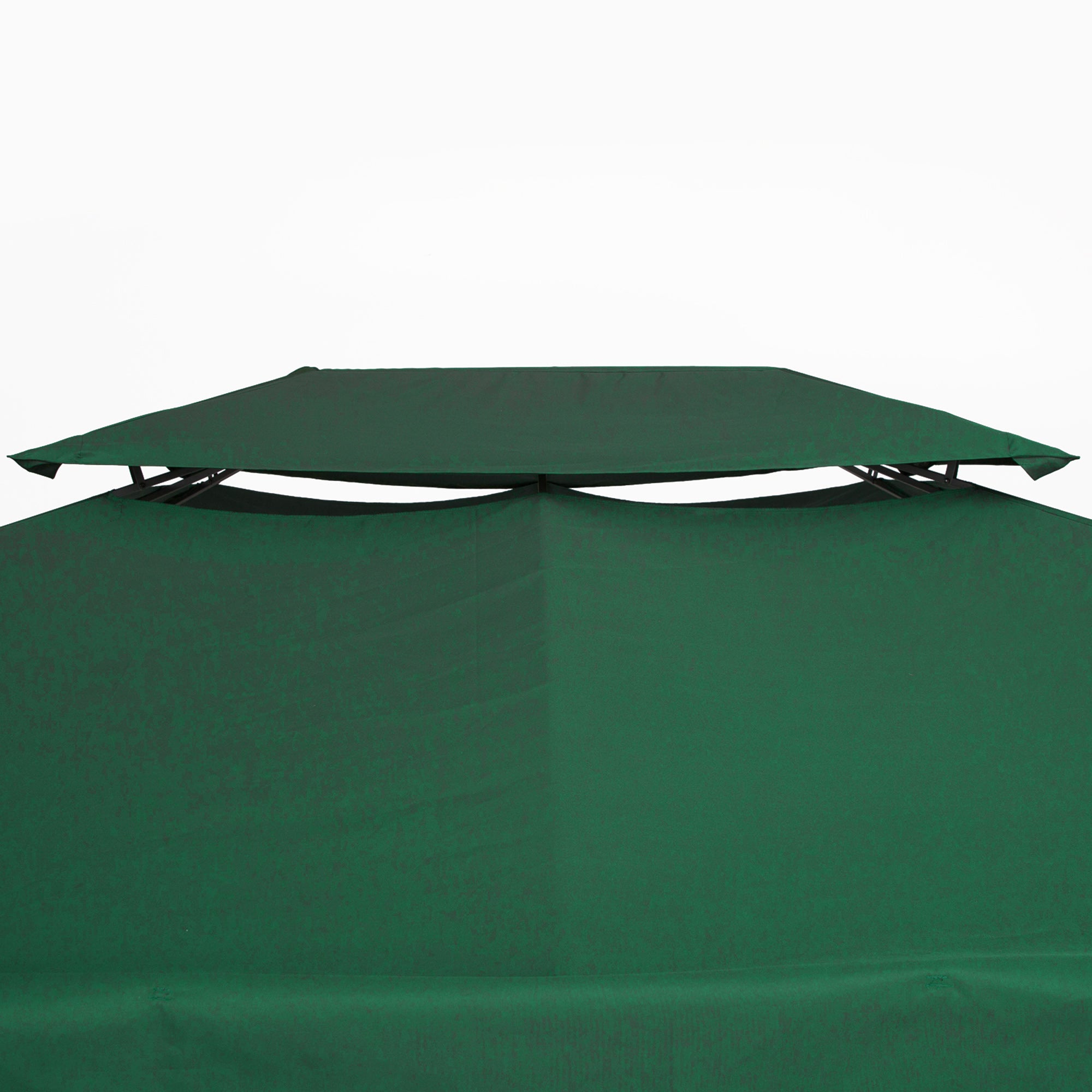 Outsunny coverage for gazebo 4x3 m at 2 levels in polyester with straps and 10 drainage holes, green - Borgè