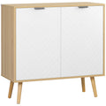 Modern Multiuse Mobile in Chocolate and Pine Wood with Adjustable internal shelf on 3 levels, 77x35x77.5 cm - Borgè