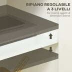 Homcom Multiuse mobile with 2 levels in chipboard and adjustable shelf, 80x37x75cm - Borgè