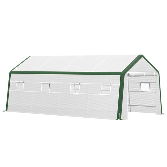 Outsunny Garden greenhouse Serre Agricultural With 8 Windows Cover in PE Steel structure 600x300x240cm - Borgè