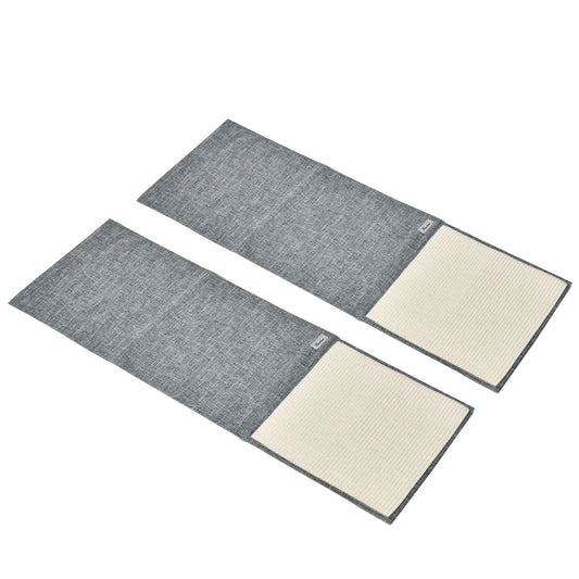 Set 2 Scratch Mats for sofa, Scratch mats in Sisal and Polyester, 130x45cm - Grey - Borgè