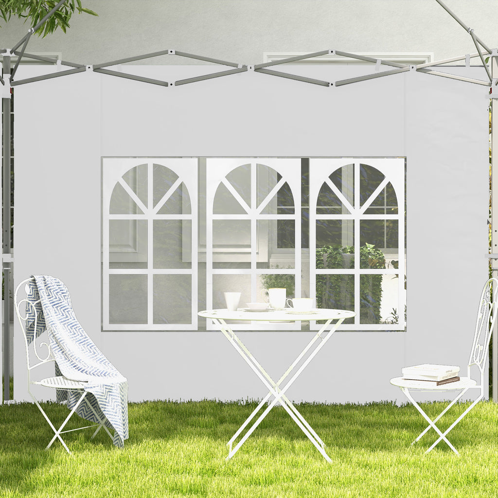 Outsunny walls for gazebo 3x3 or 3x4 with windows included, in plastic and Oxford fabric, 295x195 cm, white - Borgè