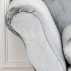 Chaise Longue padded with pillow included in metal and Grey velvet 160x56x75 cm - Borgè