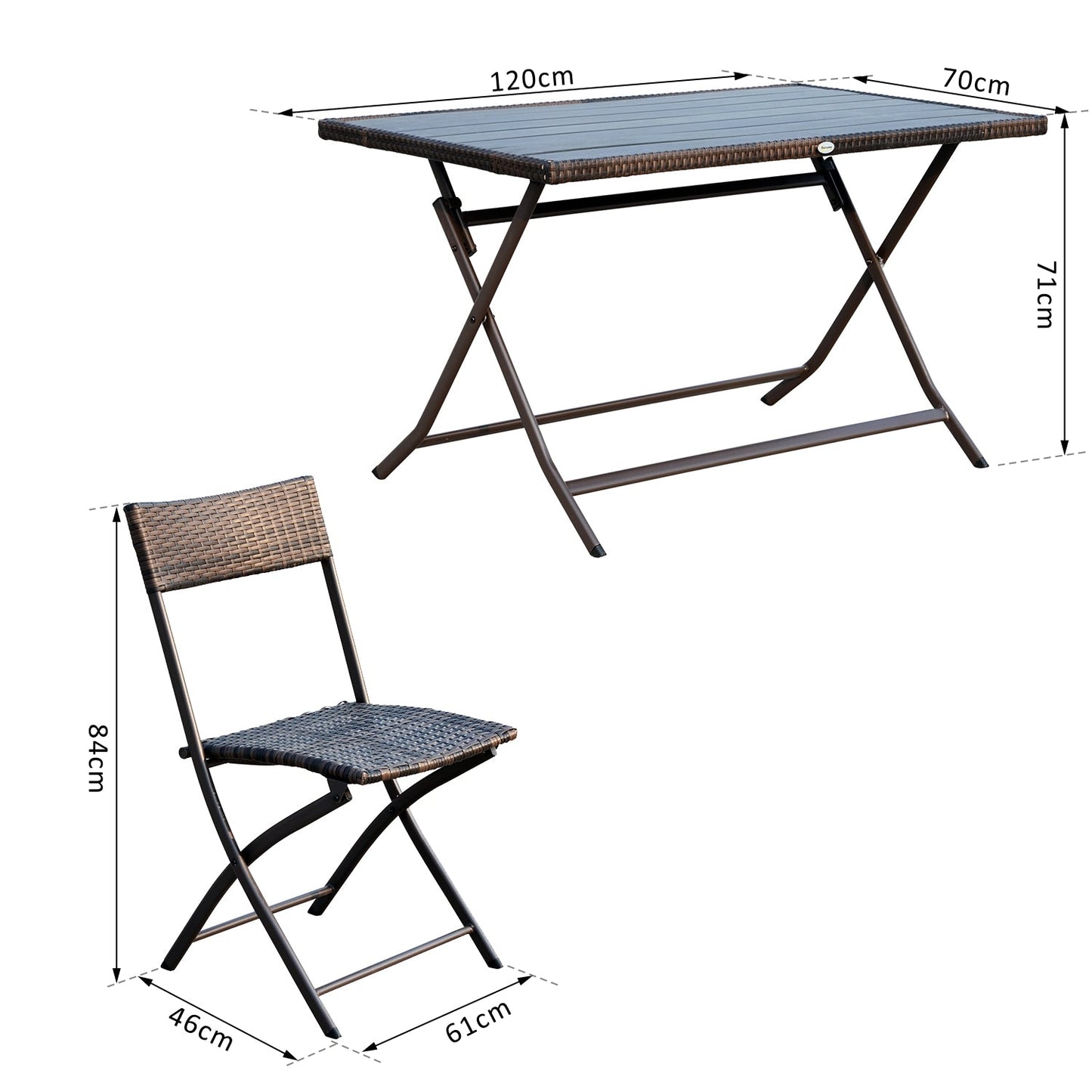 Outdoor Garden Table and Chairs 7pieces | Outsunny