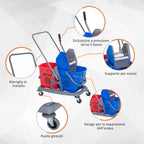 Professional Cleaning Cart 2 Secchi capabilities 25L Strlock 73 × 45 × 92cm - Borgè