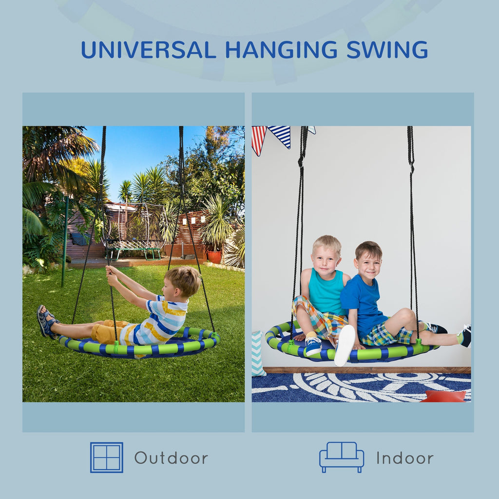 Outsunny swing for children from 3-8 years as a garden Ã˜100cm and adjustable strings, blue - Borgè