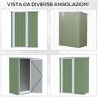 Outsunny Garden House Storage | hut in waterproof steel 142x84x189cm - Borgè