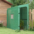 Outsunny Wall Garden greenhouse with 2 roller shown doors and covers in PE Anti UV, 200x80x200cm, Green - Borgè