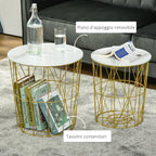 FJURA | Set of 2 Living Room Tables with Removable Top - Borgè