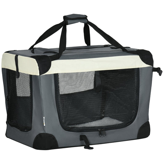 Pawhut transports for dogs and cats up to 4kg folding with 3 openings and pillow, 60x41x41cm, Grey - Borgè