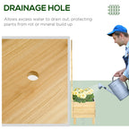 Outdoor Planter in Fir Wood with Trellis and Drainage Holes, 90x43x150 cm - Borge' Group Limited