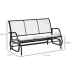3-Seater Garden Swing Bench in Metal and Breathable Mesh Fabric, 147x70x85cm, Beige - Borge' Group Limited