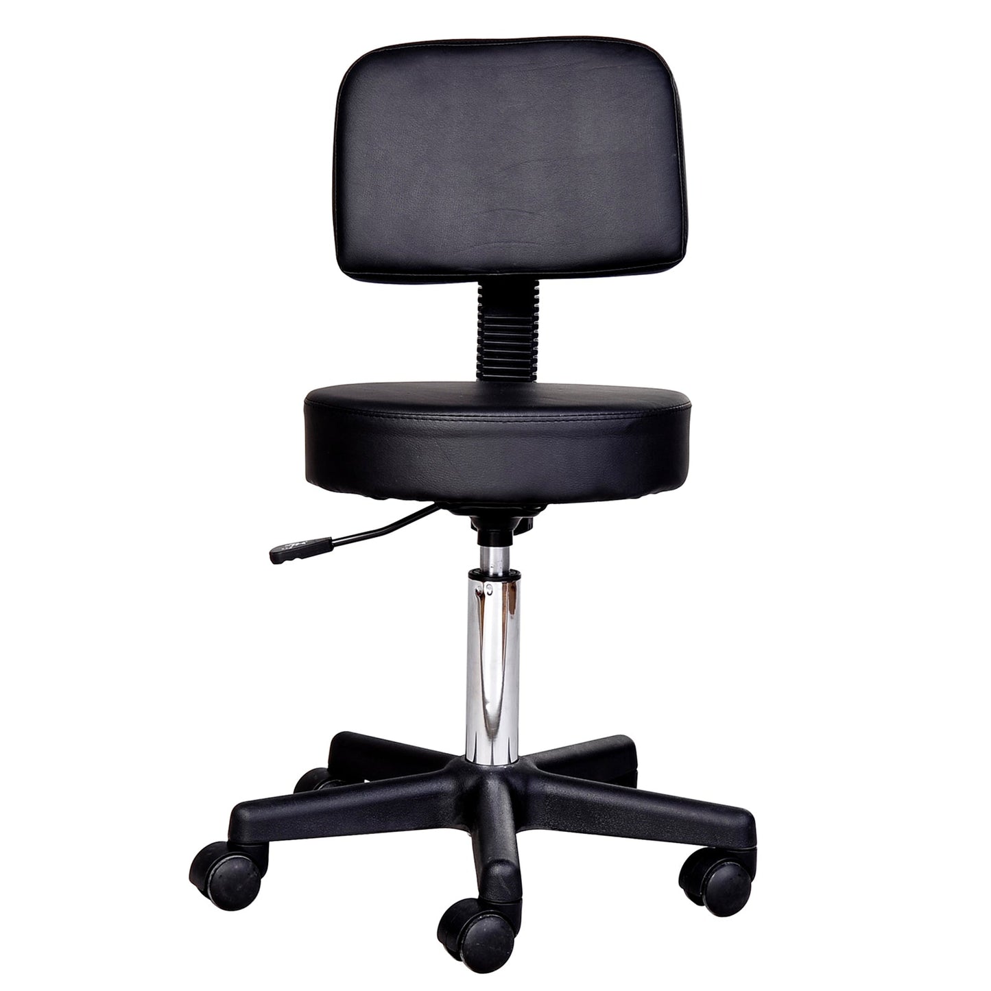 Stools with back of the swivel chair lounge in eco -leather adjustable height black height