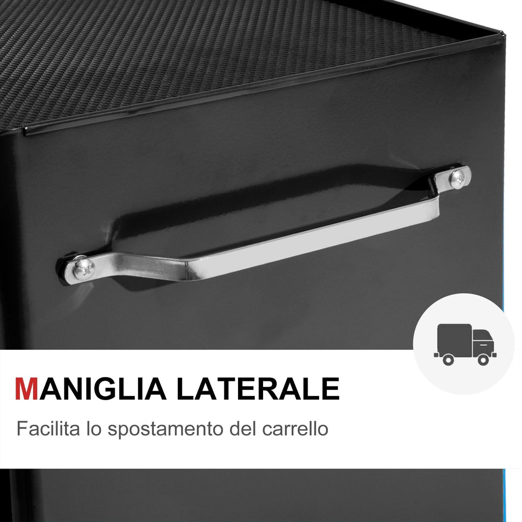 Black Multi-Use Garage Trolley | Board of Utensils For Mechanics | 61.5x33x85cm - Borgè