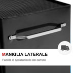 Black Multi-Use Garage Trolley | Board of Utensils For Mechanics | 61.5x33x85cm - Borgè