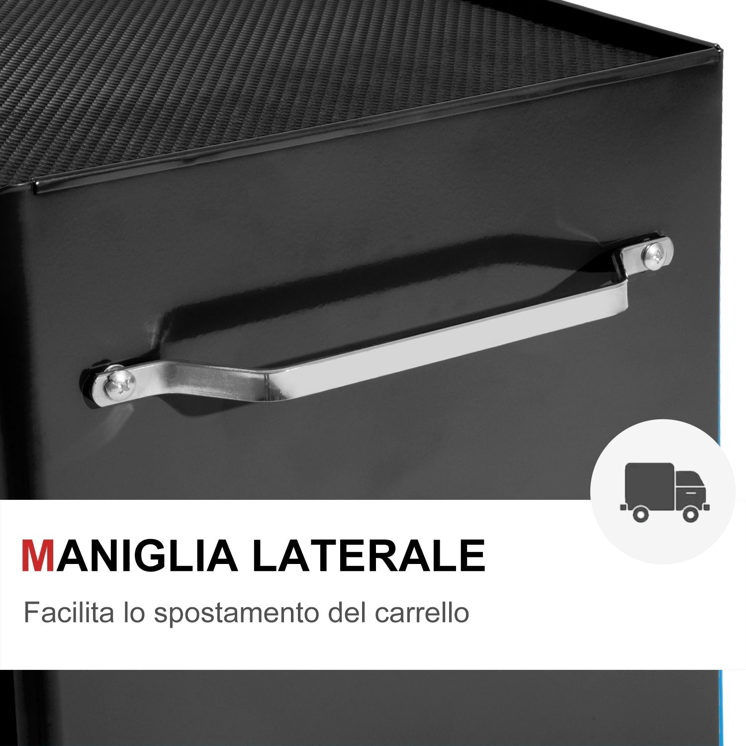 Black Multi-Use Garage Trolley | Board of Utensils For Mechanics | 61.5x33x85cm - Borgè