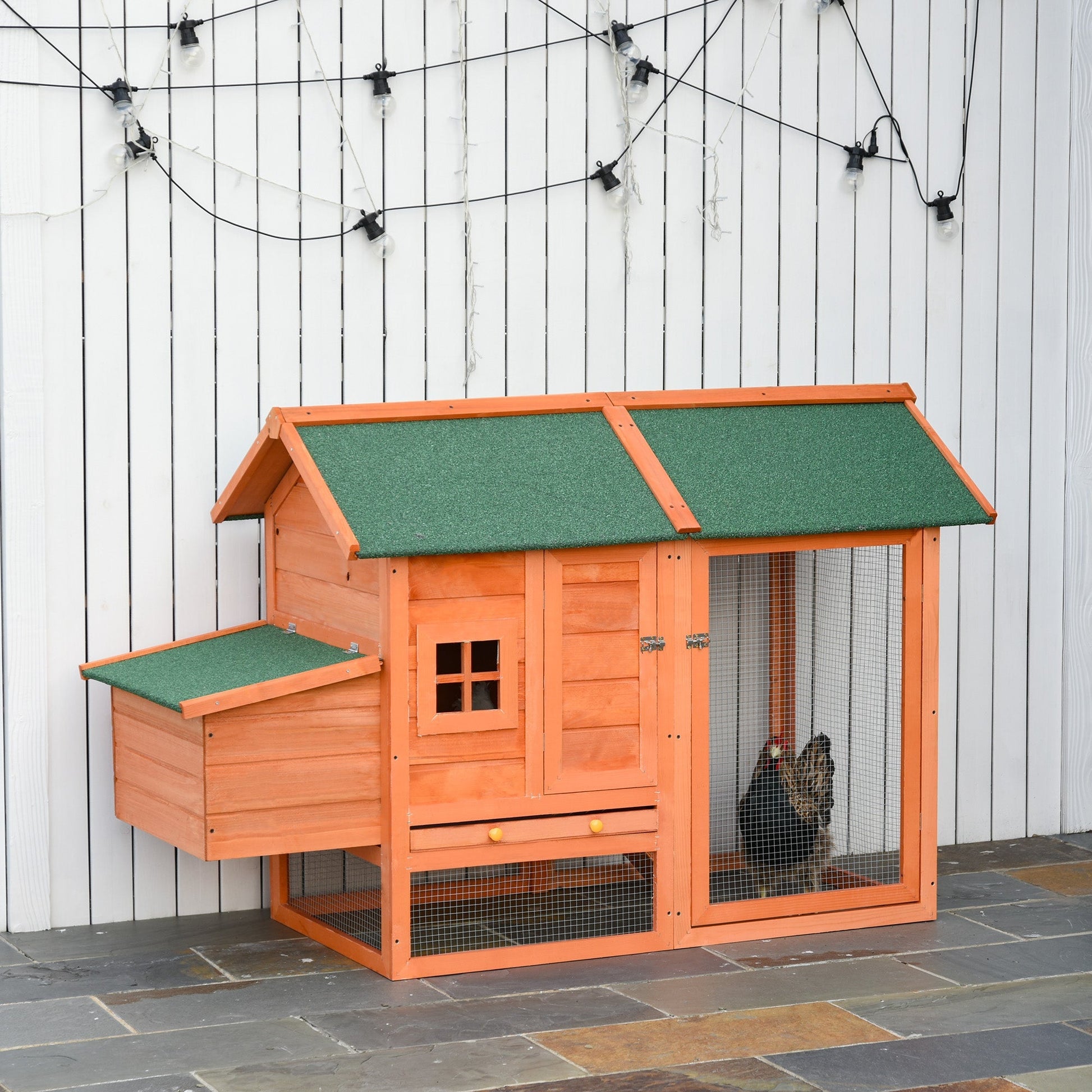 Pawhut in Prefabricated Wood chicken coop with nest for the hatching and house with removable tray - Borgè