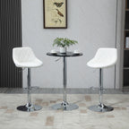 set 2 swivel design bar stools with adjustable height - white - Borgè