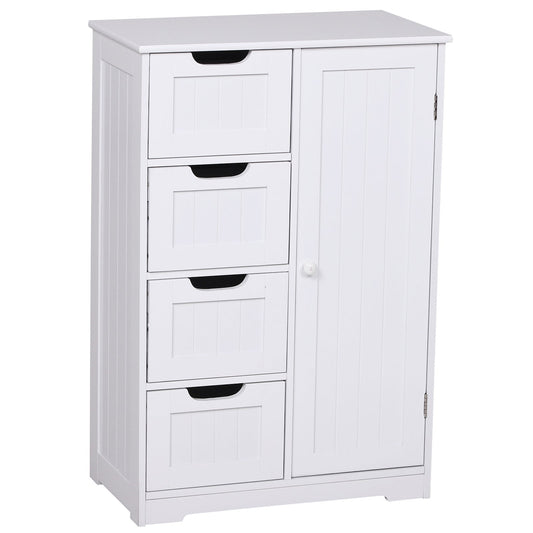 Kleankin Bathroom cabinet with door and white drawers 56 x 30 x 83cm - Borgè