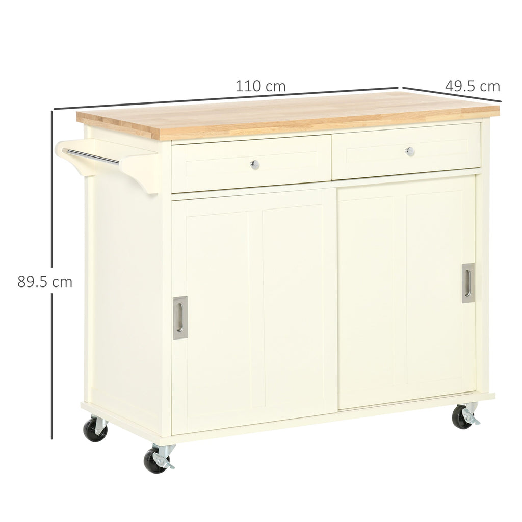 Cooking island for tools and accessories with drawers, locker and rack, 110x49.5x89.5 cm, white - Borgè
